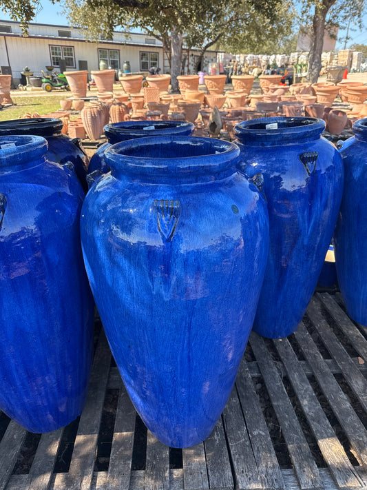 Running Blue Tall Jar Planter 44"