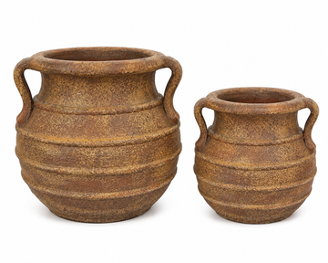 Ribbed Spittoon with Handles