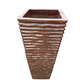 Red Sunset Tall Square Waves Planter