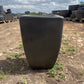 Matte Black Smooth Bowed Square Planter 10"