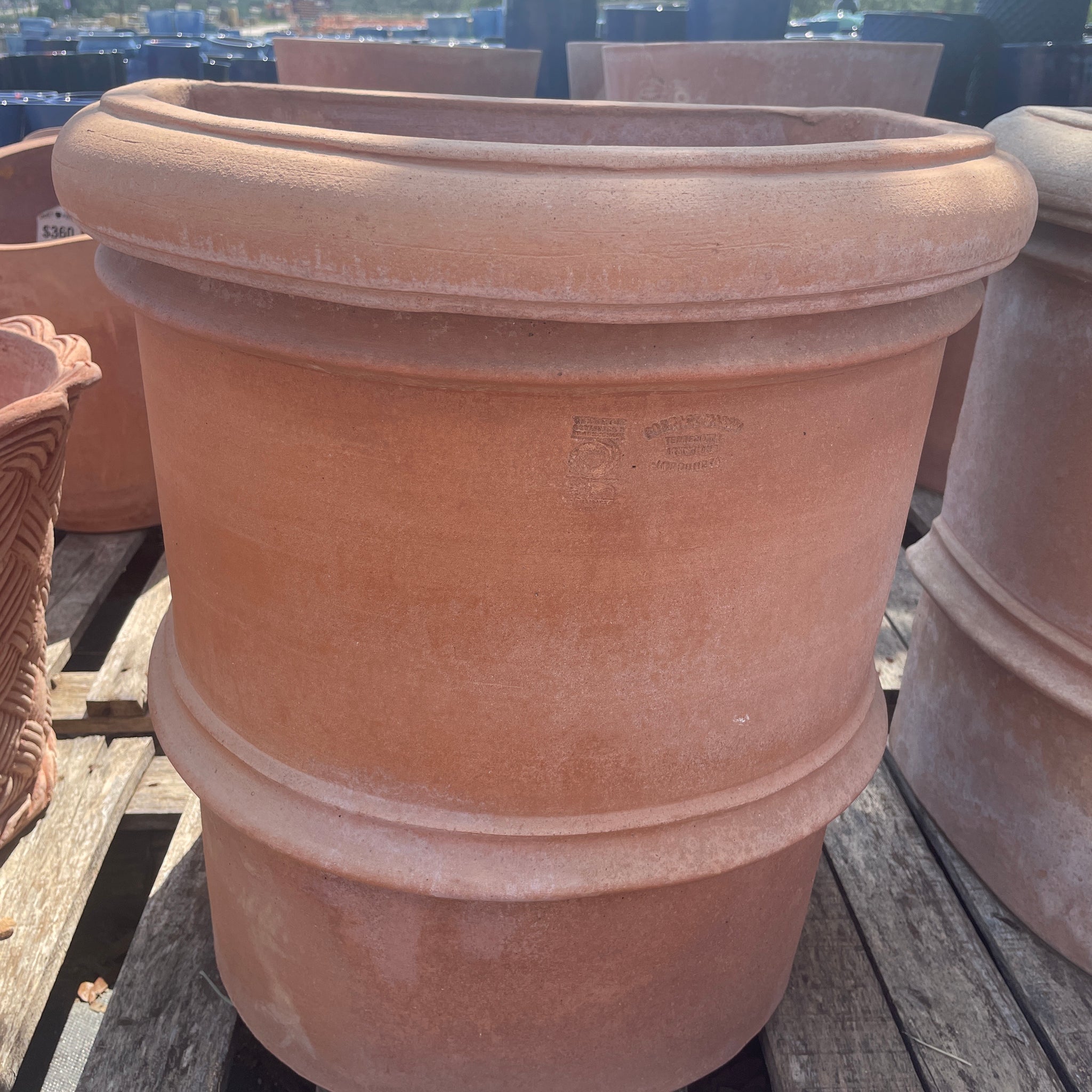 Italian Plain Cylindrical Wall Vase 20"