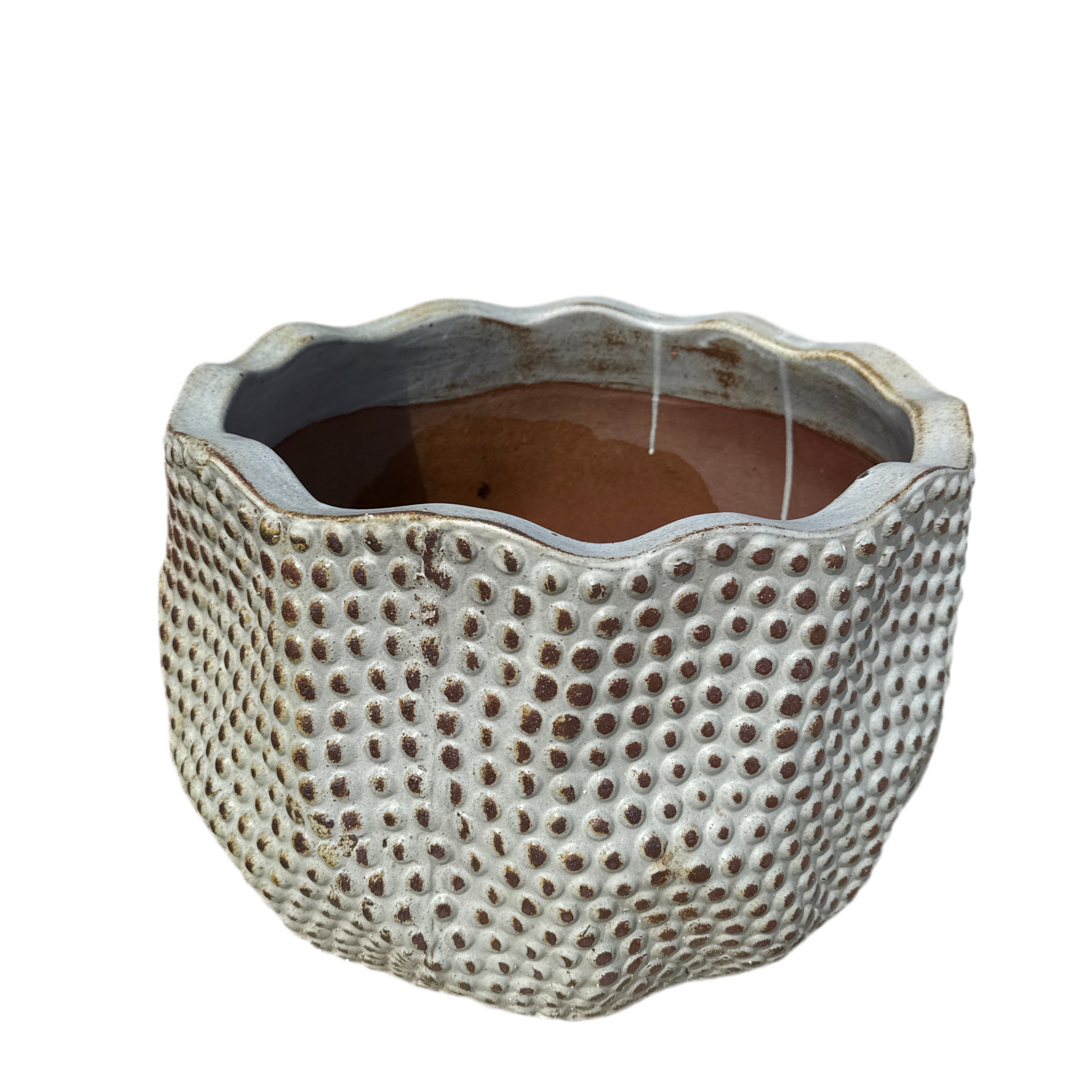Rustic White Wide Planter