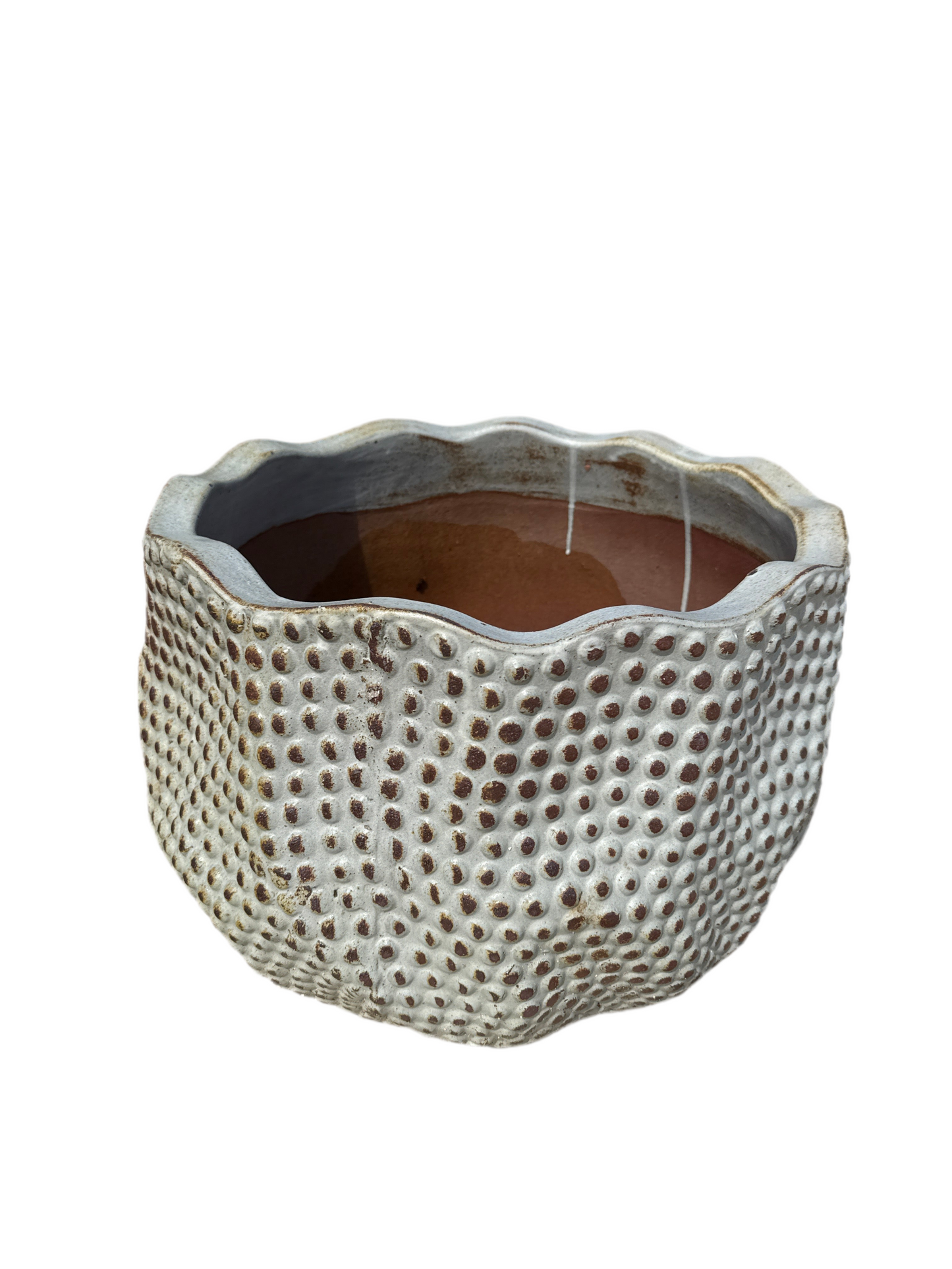 Rustic White Wide Planter