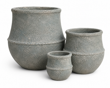 Snow Green Ribbed and Lipped Planter