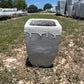 Sandy White Smooth Bowed Square Planter 10"