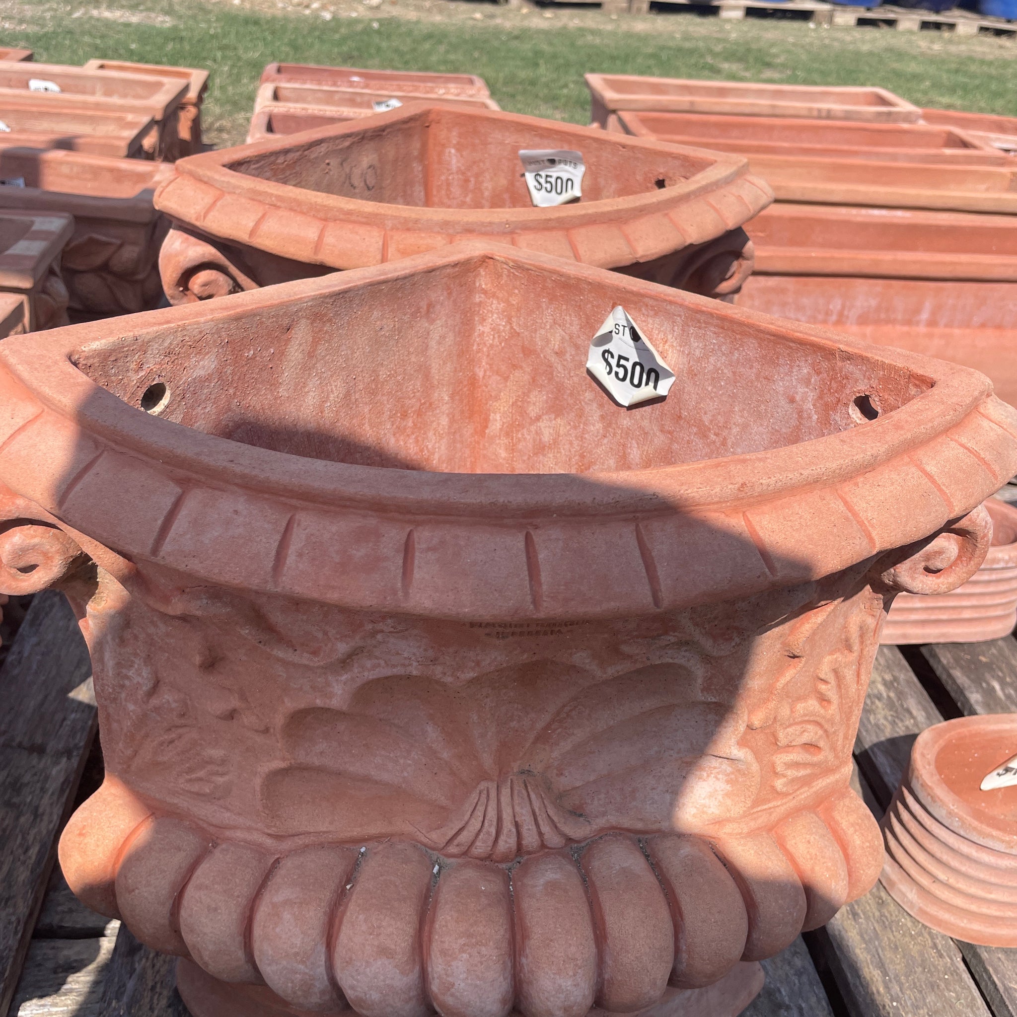 Italian Adorned Angle Wall Vase 15"