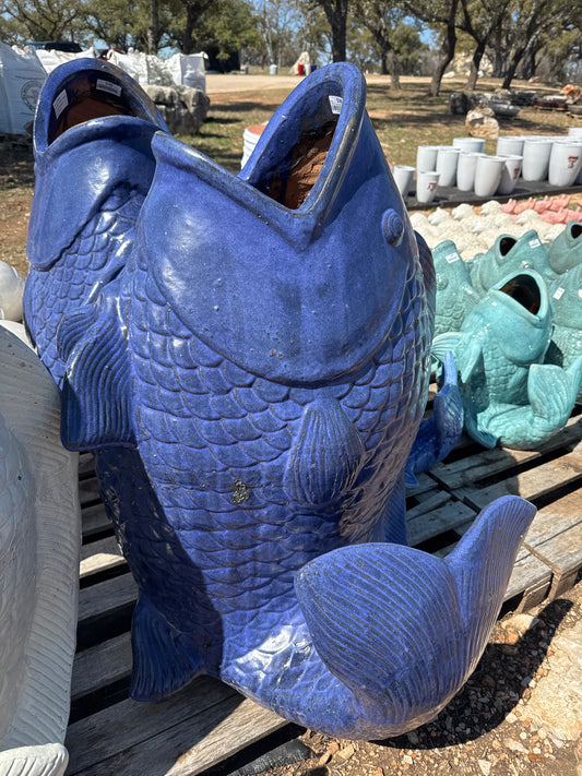 Running Blue Snapper Fish Planter 36"