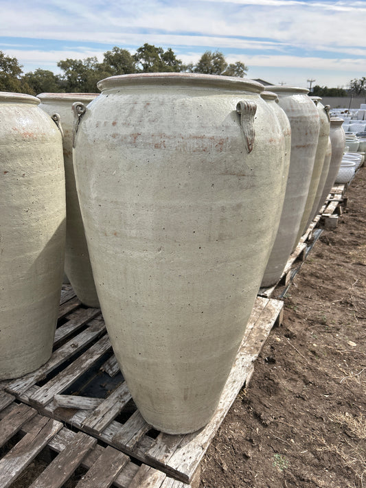 Rustic White Tall Jar with Handles 46"