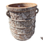 Snow Brown Banded Planter w Handles