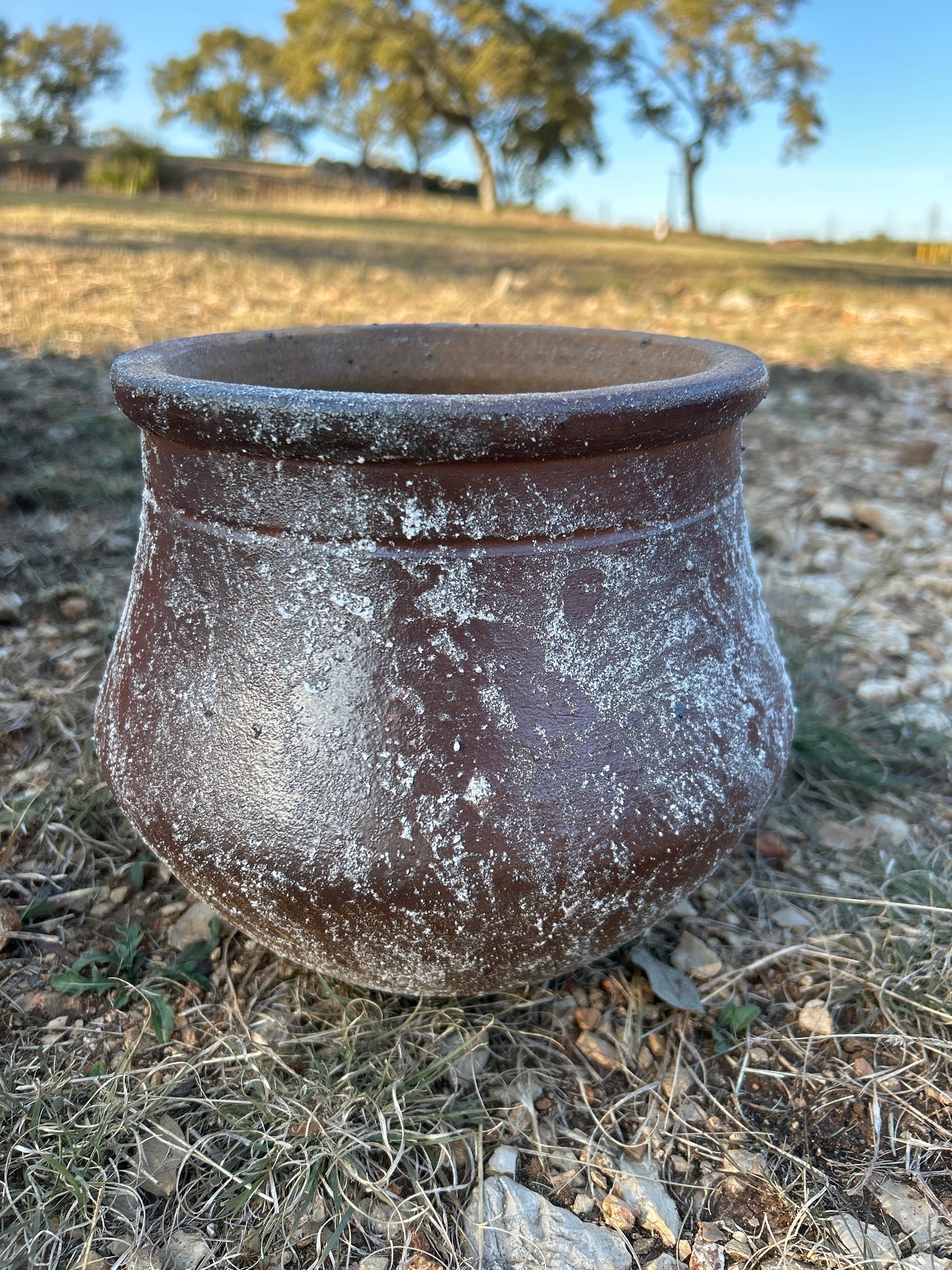 Snow Brown Round Lipped Jug Planter 8"