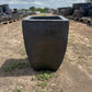 Matte Black Smooth Bowed Square Planter 15"