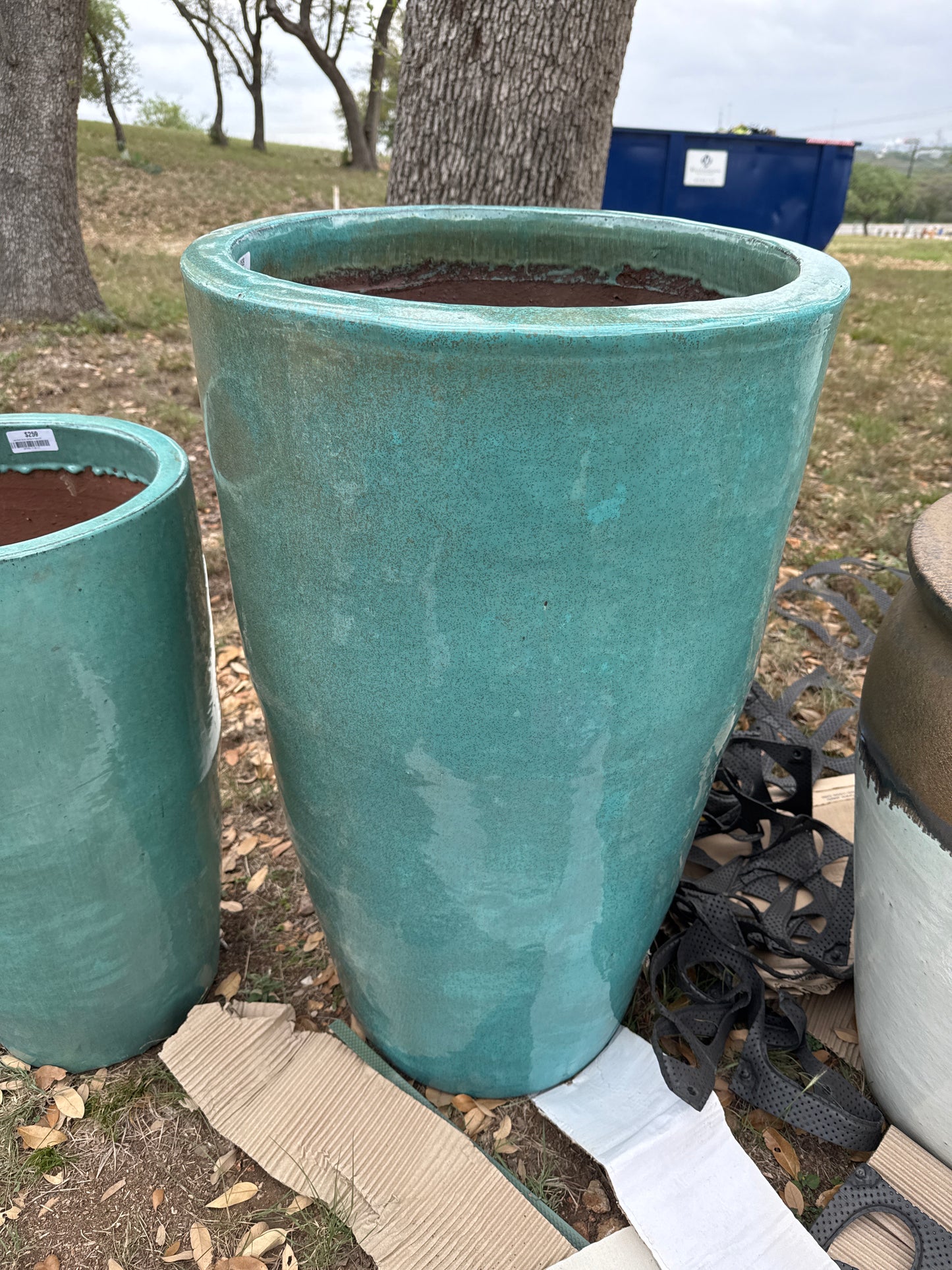 Jade Green Alulan Tall Round Planter