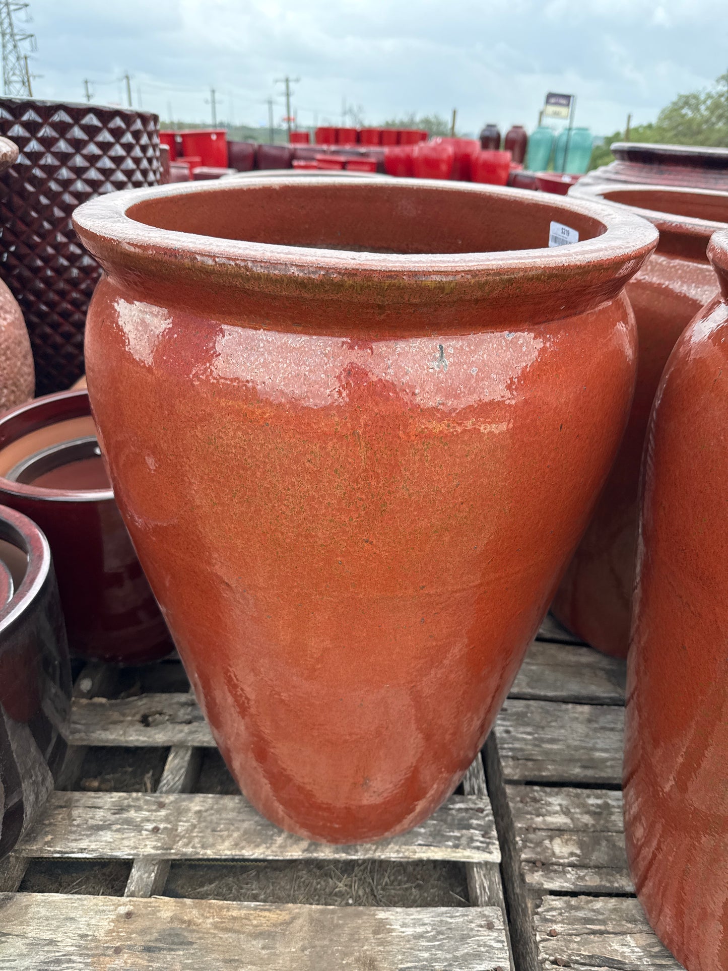 Sunset Red Tapered w/Rim Planter