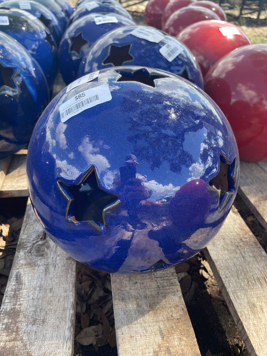 Light Blue Sphere with Stars 9"