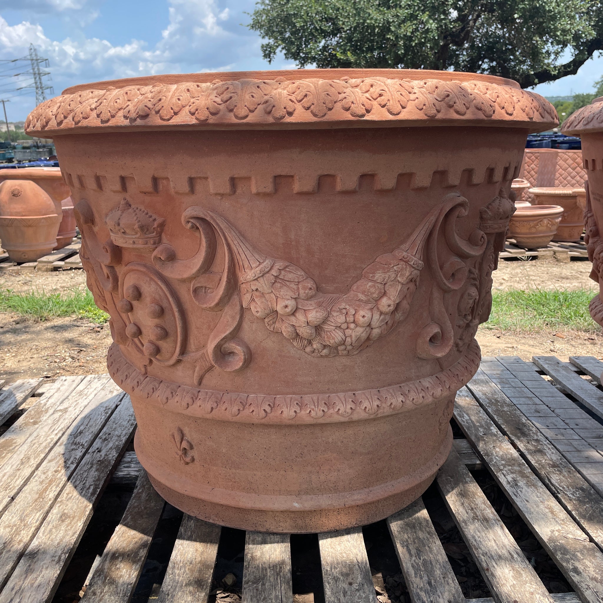 Italian Adorned Medici Vase 31"