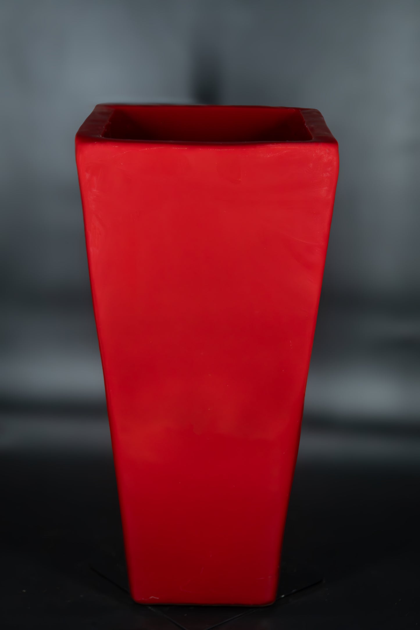 Red Tapered Square Smooth Planter 35"