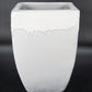 Sandy White Smooth Bowed Square Planter 10"