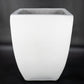 White Smooth Bowed Square Planter 19"