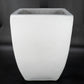 White Smooth Bowed Square Planter 15"