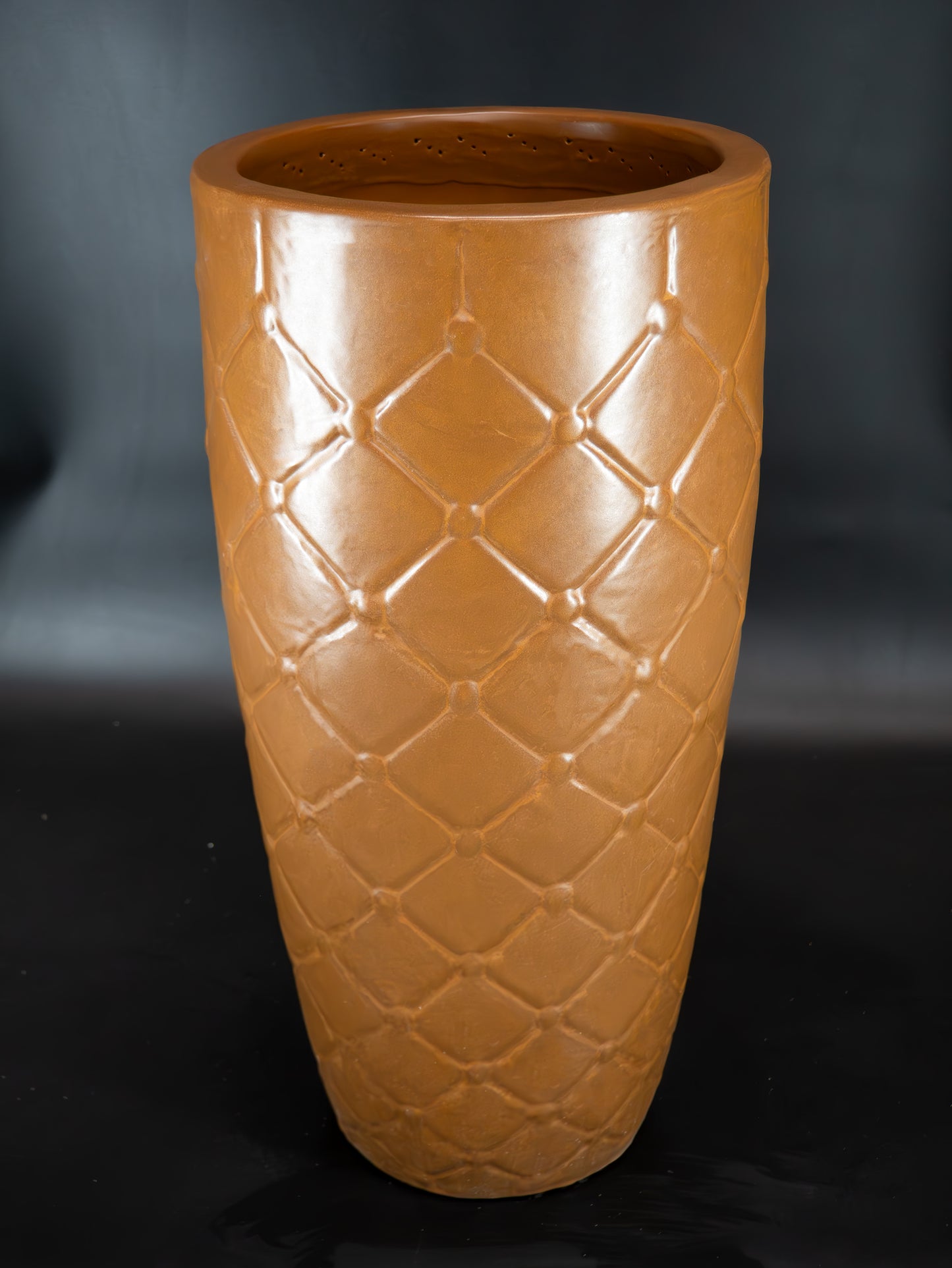 Matte Honey Large Dotted Squares Planter 27"