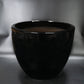 Glossy Black Lipless Round Planter 23"