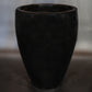 Glossy Black Bowed Smooth Planter 24"