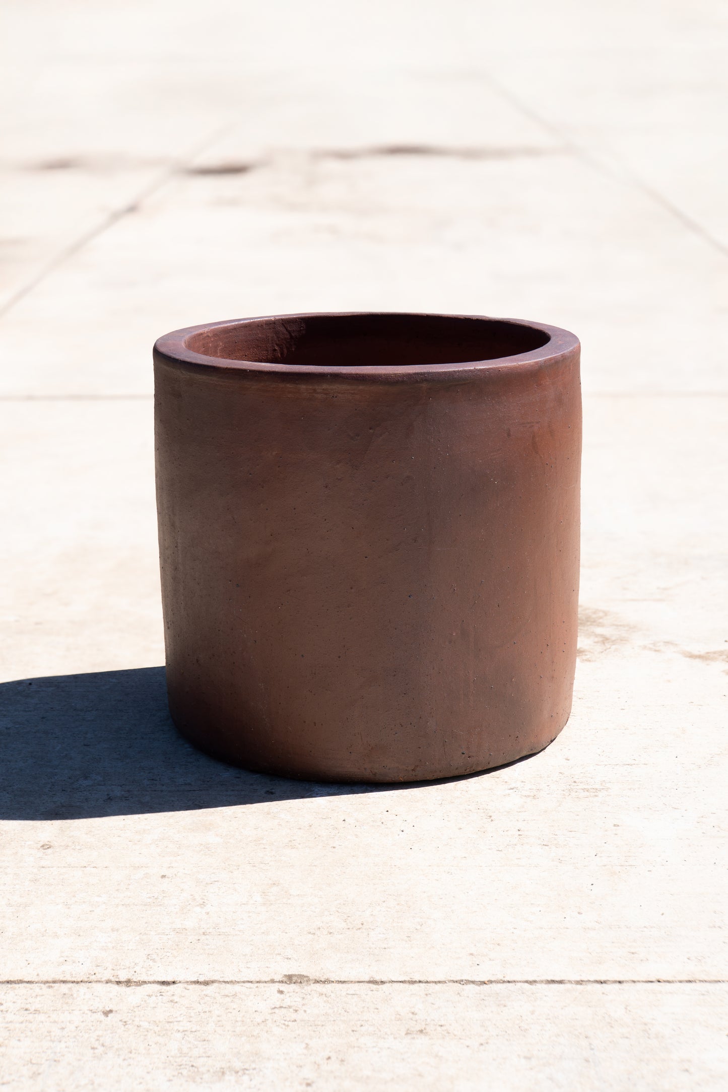 Black Clay Straight Cylinder Planter 12"