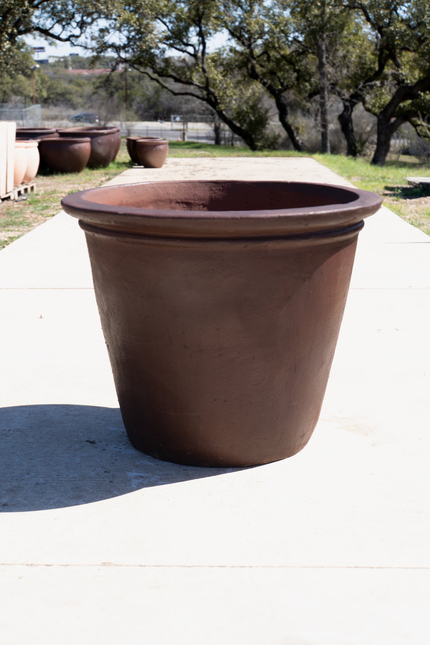 Black Clay Planter Wide Lipped Planter 11"