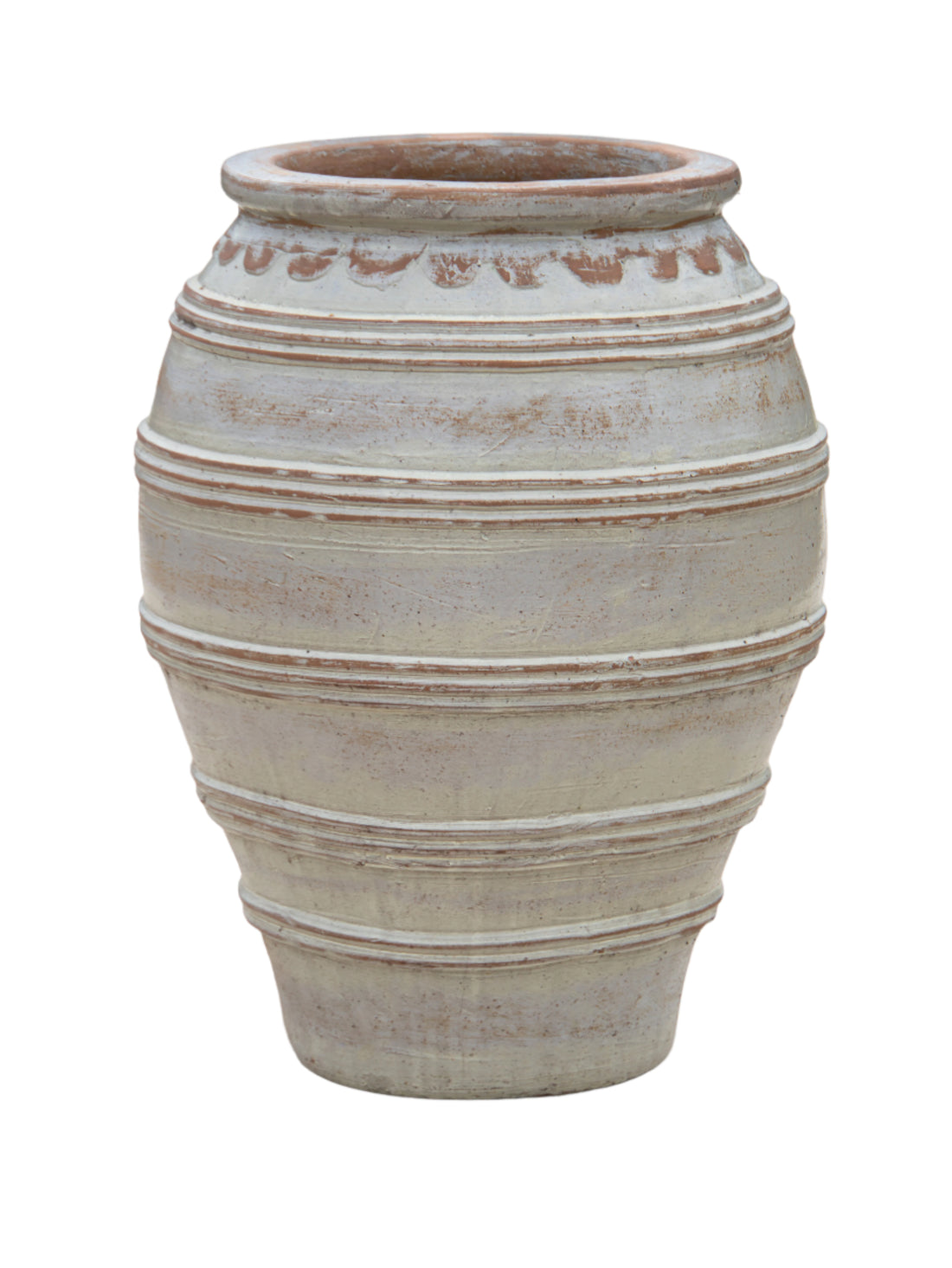Rustic White Olive Jar