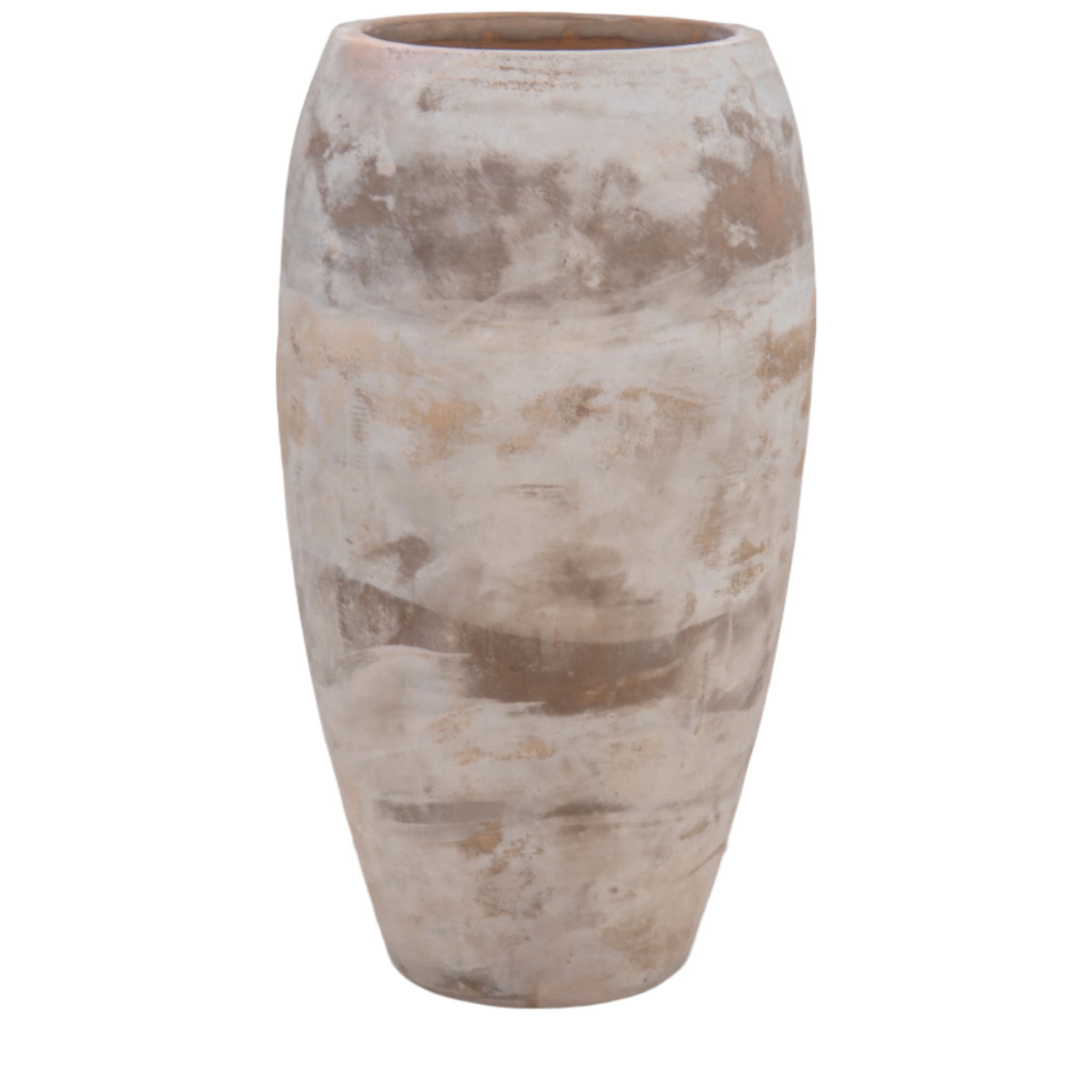 Antique Grey Terracotta Tall Smooth Vase