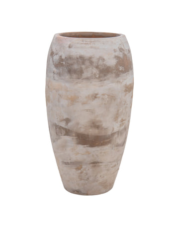 Antique Grey Terracotta Tall Smooth Vase