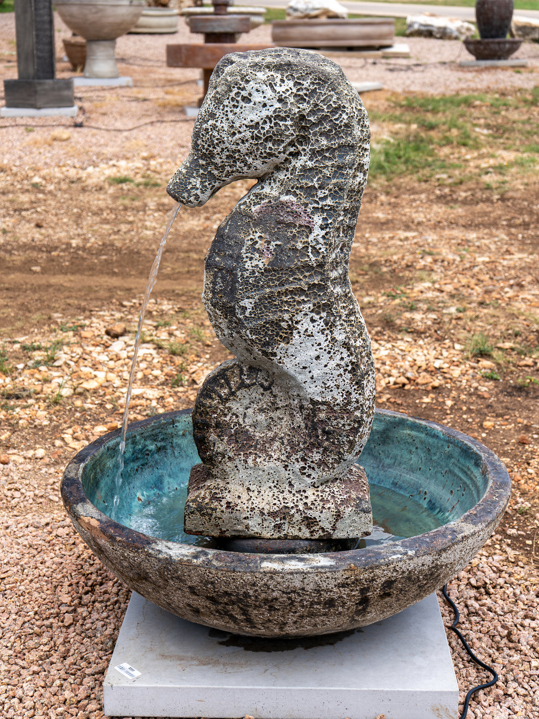 Oceanic White Seahorse Fountain
