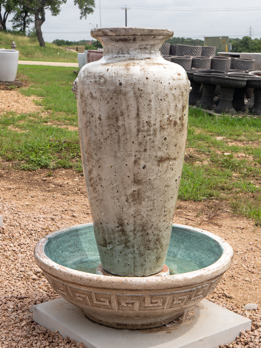 Rustic White Tapered Jar Fountain