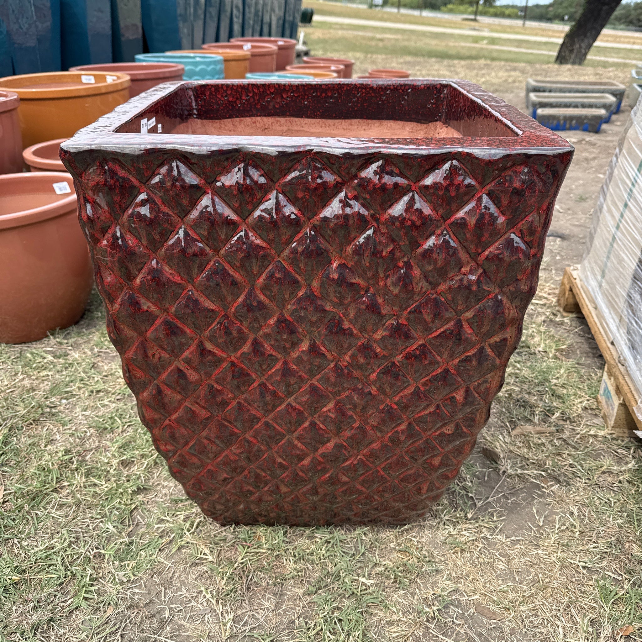 Diamond Edge Square Planter