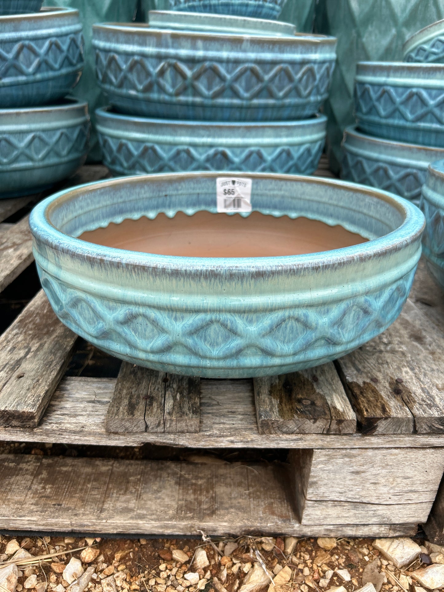 Milky Blue Lattice Low Bowl 3.5"