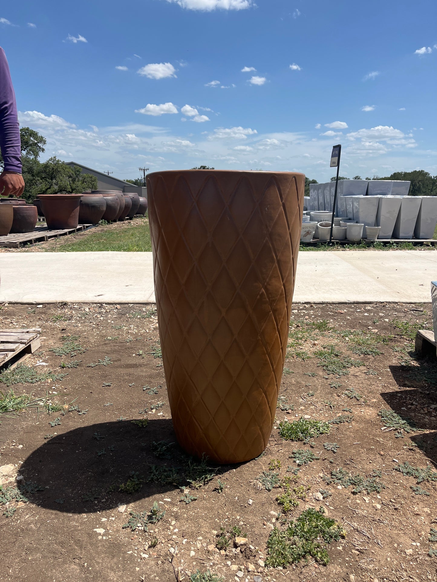 Matte Honey Large Diamond Planter 36"