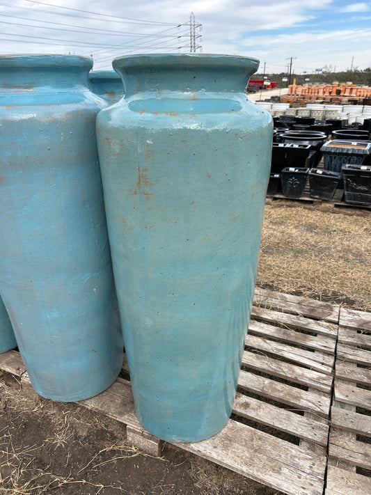 Rustic Light Blue Tall Cylinder Jar 43"