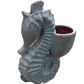 Rustic Light Blue Sea Horse Planter