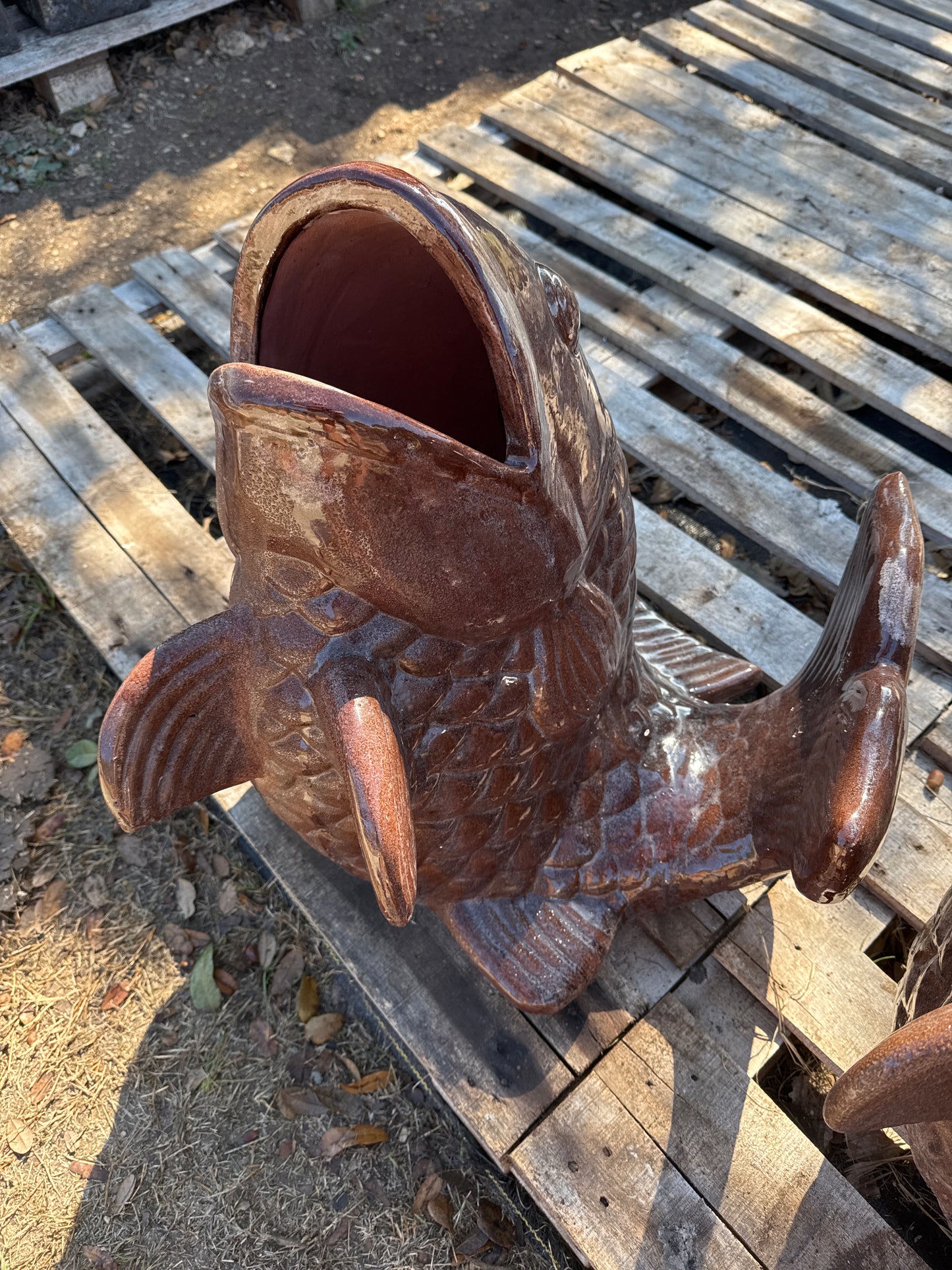 Falling Brown Fish Planter 20"