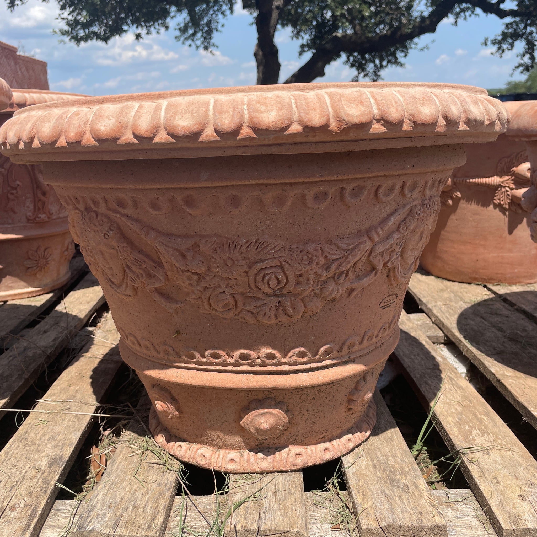 Italian Ornate Vase w Angels 15"