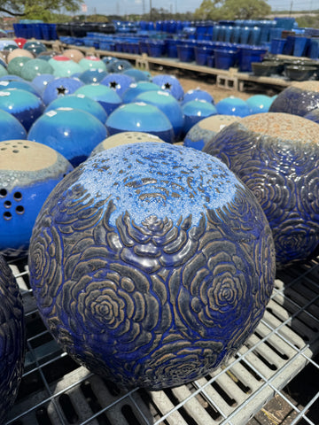 Sand on Light Blue Rose Sphere 15"