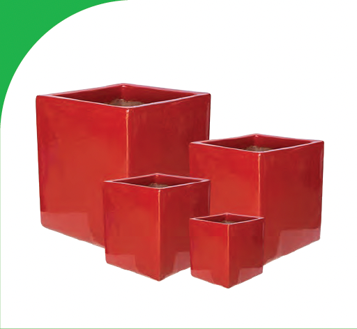 Red Standard Cube Planter 19"