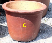 Black Clay Planter Wide Lipped Planter 11"