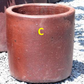 Black Clay Straight Cylinder Planter 8"