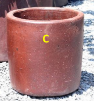 Black Clay Straight Cylinder Planter  20"