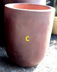 Black Clay Rounded Cylinder Planter 21"