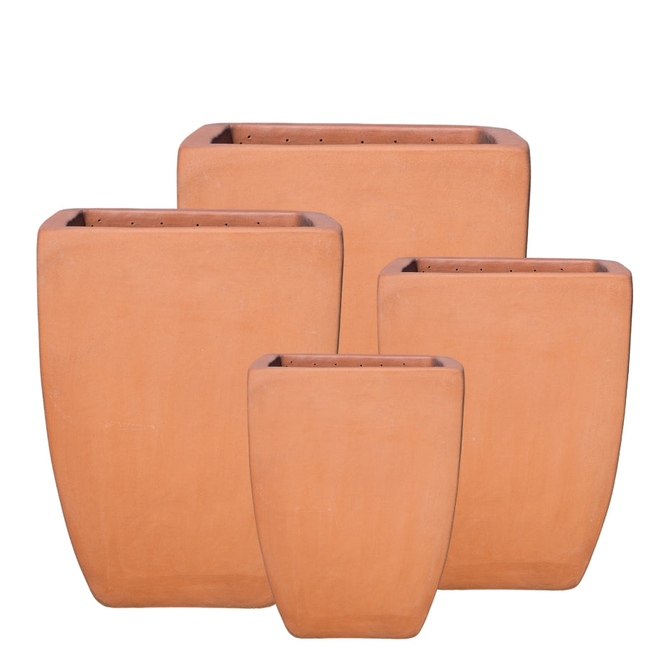 Smooth Bowed Square Planter