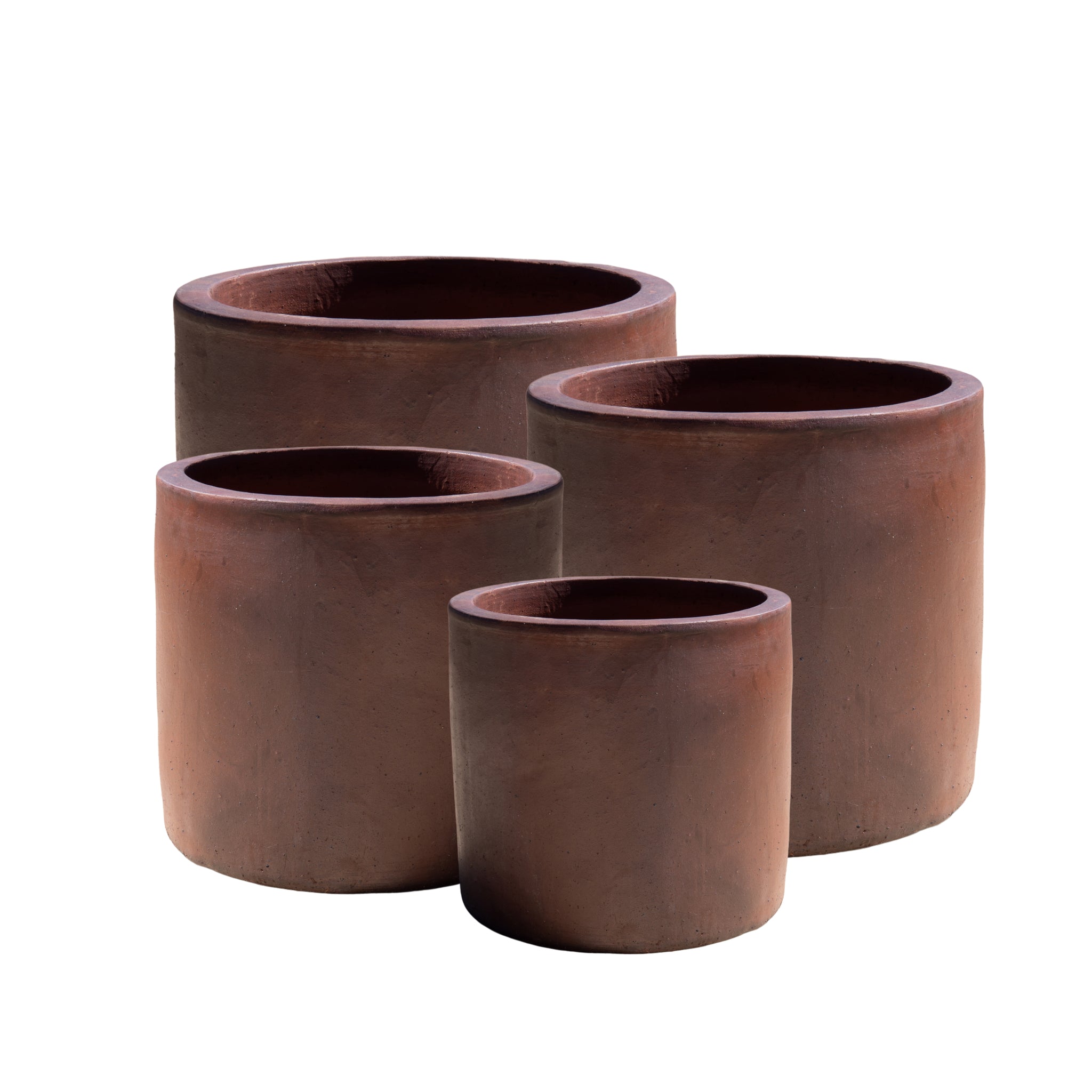 black cylinder planter pot Black Clay Straight Cylinder Planter