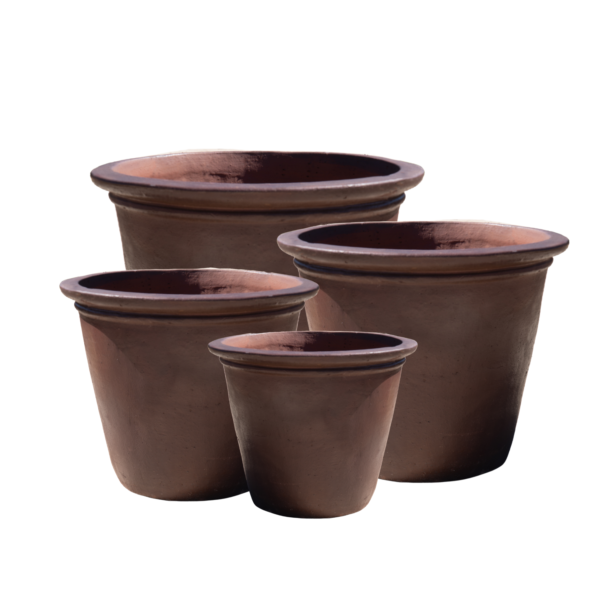 Black Clay Planter Wide Lipped Planter
