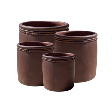 Black Clay Lipped Cylinder Planter